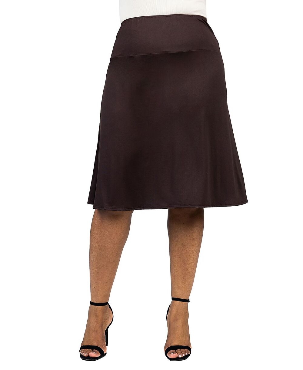 24seven Comfort Apparel Classic Black Knee Length A-Line Skirt NWT Size 1X